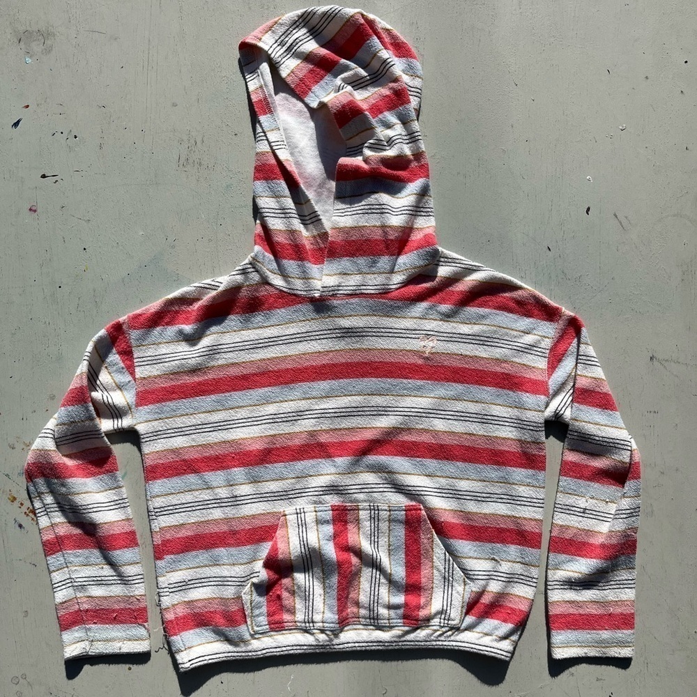 Women's Billabong Hoodie Multicolor Striped M Beach Cotton Hippieâ BOHO Camp